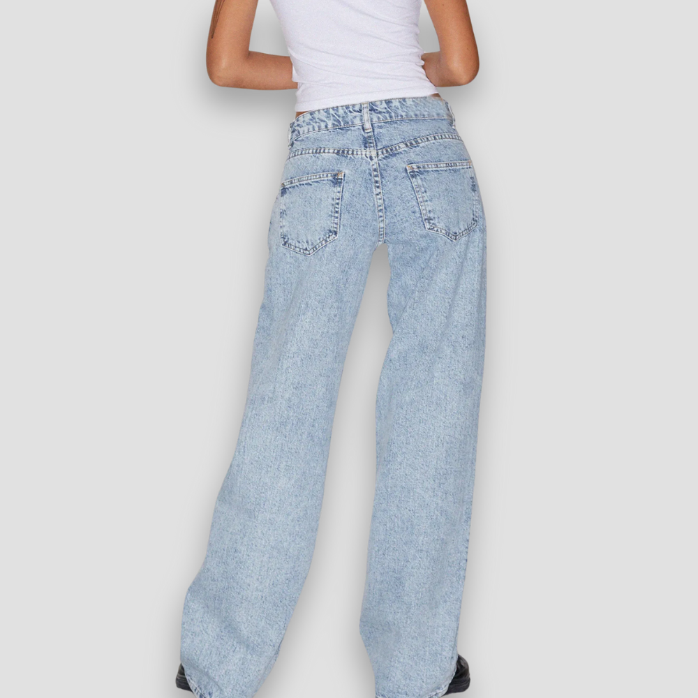 Badhie | Women's Wide-Leg Vintage Wash Jeans