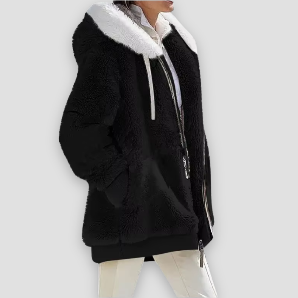 Badhie | Women’s Winter Fleece Coat Ultra-Soft Sherpa Hooded Zip Jacket