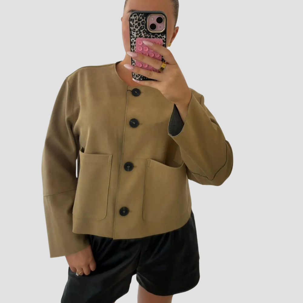 Badhie | Women’s Minimalist Suede Button Jacket