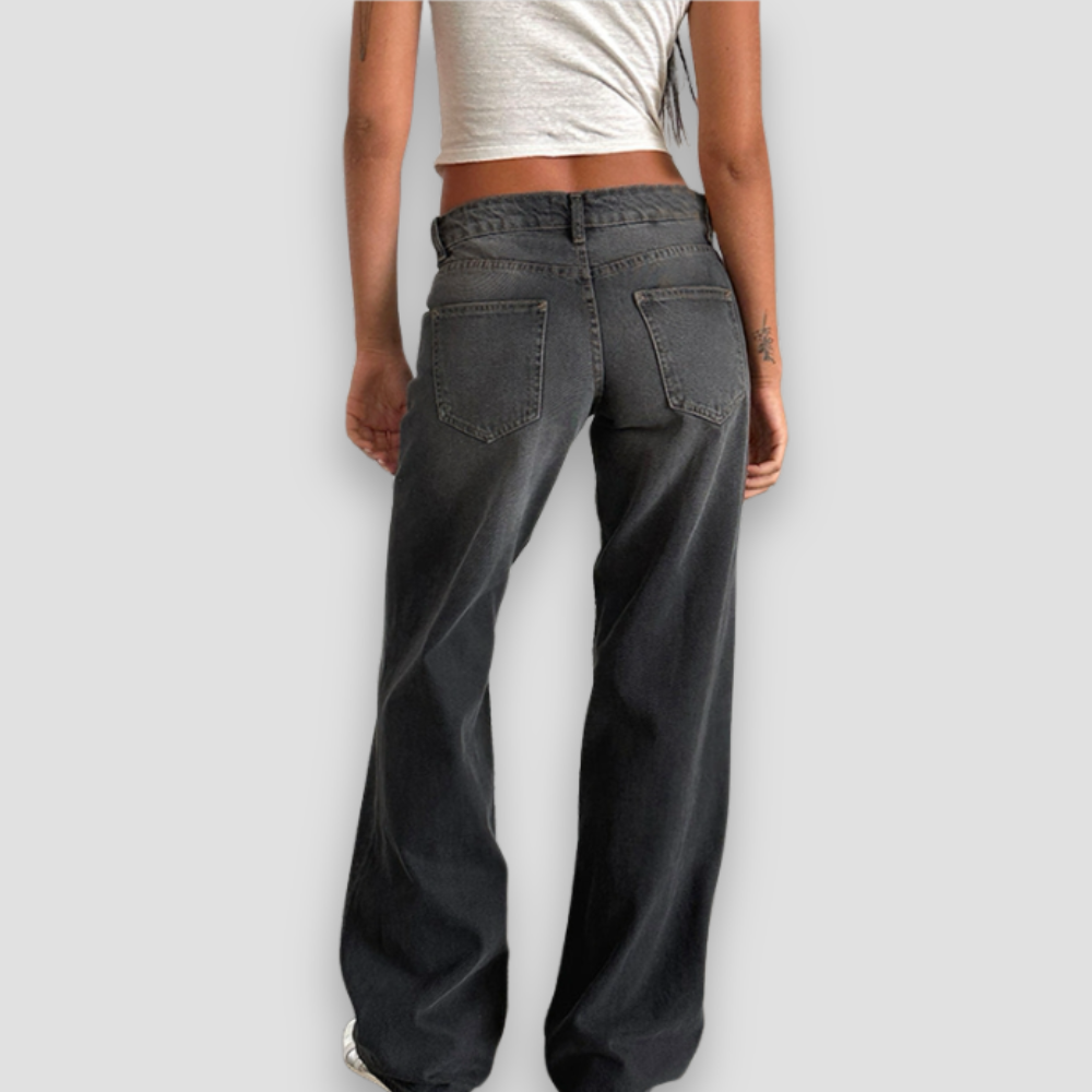 Badhie | Women's Wide-Leg Vintage Wash Jeans
