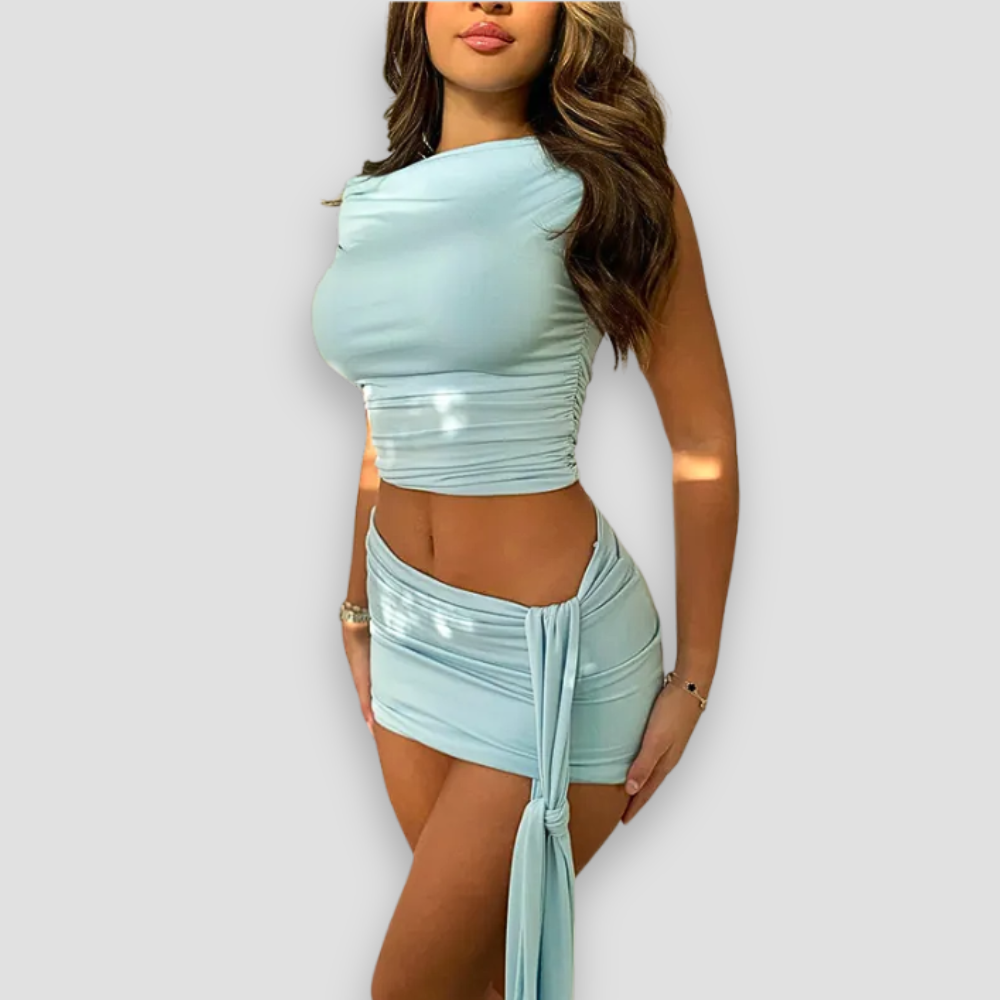 Badhie | Women's Asymmetrical Tie-Detail Two-Piece Set