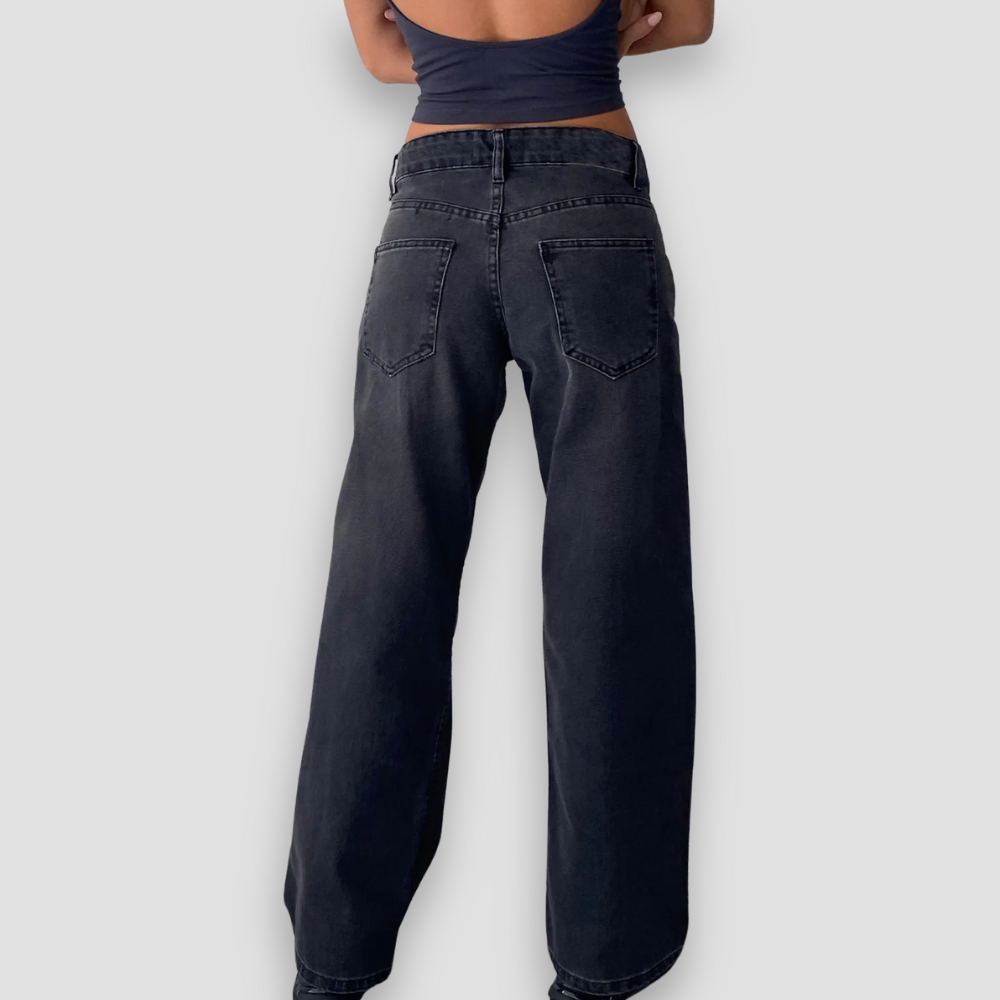 Badhie | Women's Wide-Leg Vintage Wash Jeans