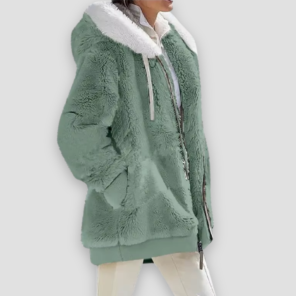 Badhie | Women’s Winter Fleece Coat Ultra-Soft Sherpa Hooded Zip Jacket