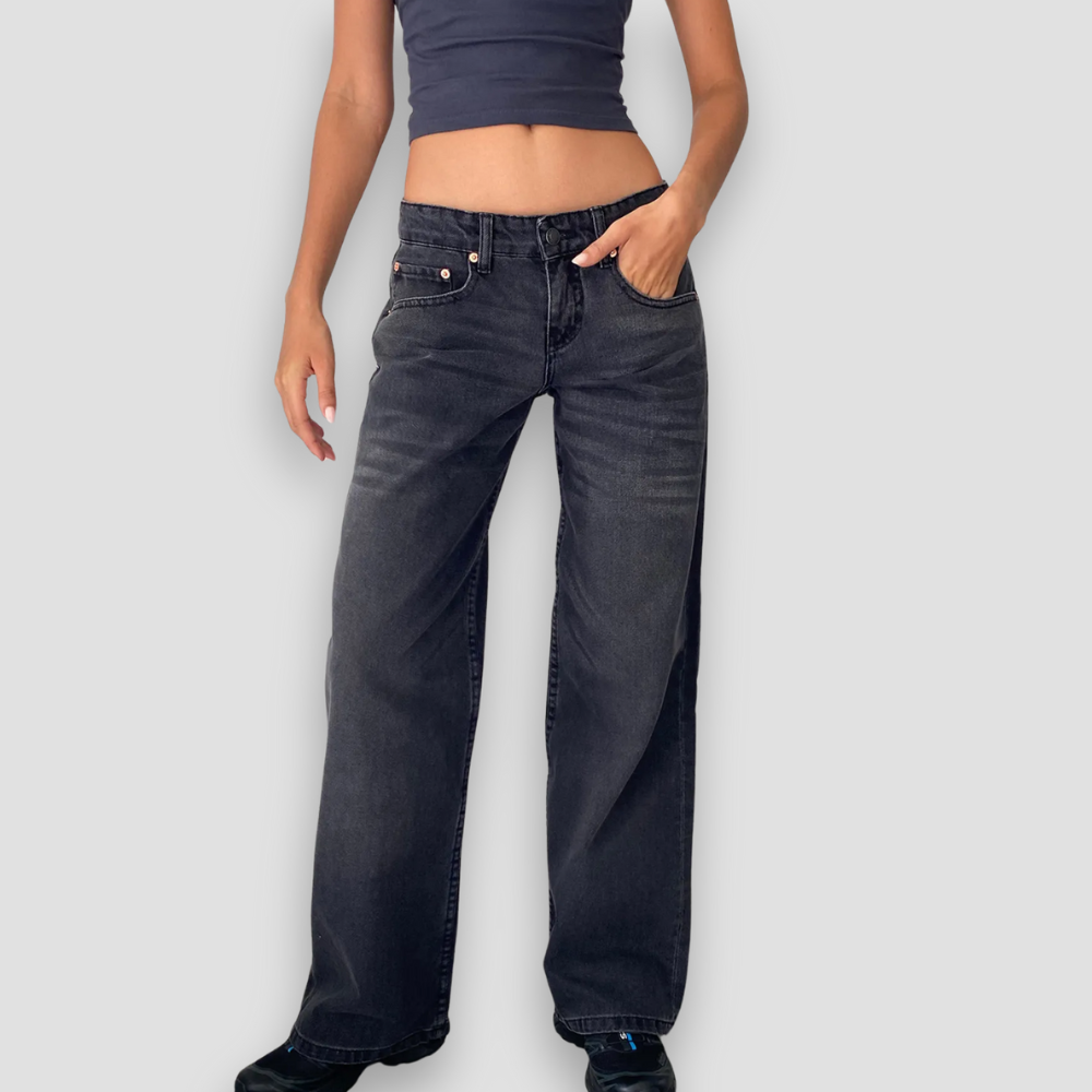 Badhie | Women's Wide-Leg Vintage Wash Jeans