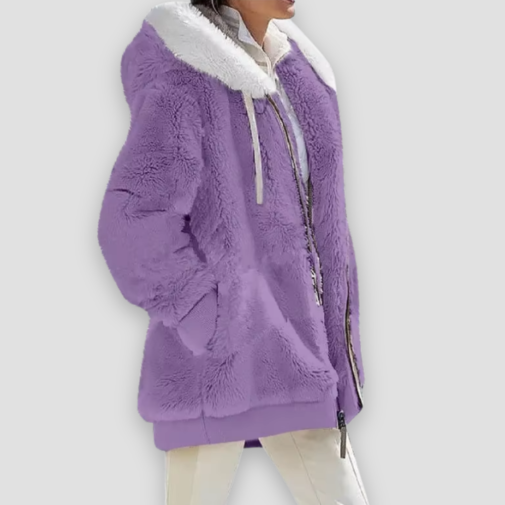 Badhie | Women’s Winter Fleece Coat Ultra-Soft Sherpa Hooded Zip Jacket