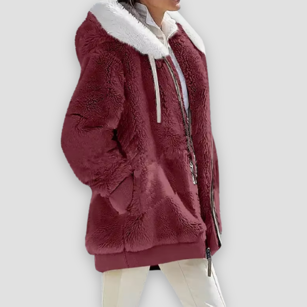 Badhie | Women’s Winter Fleece Coat Ultra-Soft Sherpa Hooded Zip Jacket