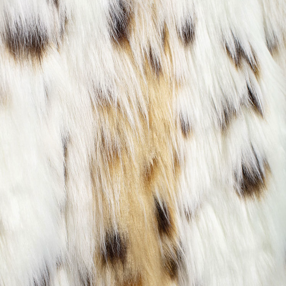 Badhie | Women's Winter Jacket Cream Faux Fur Leopard Casual