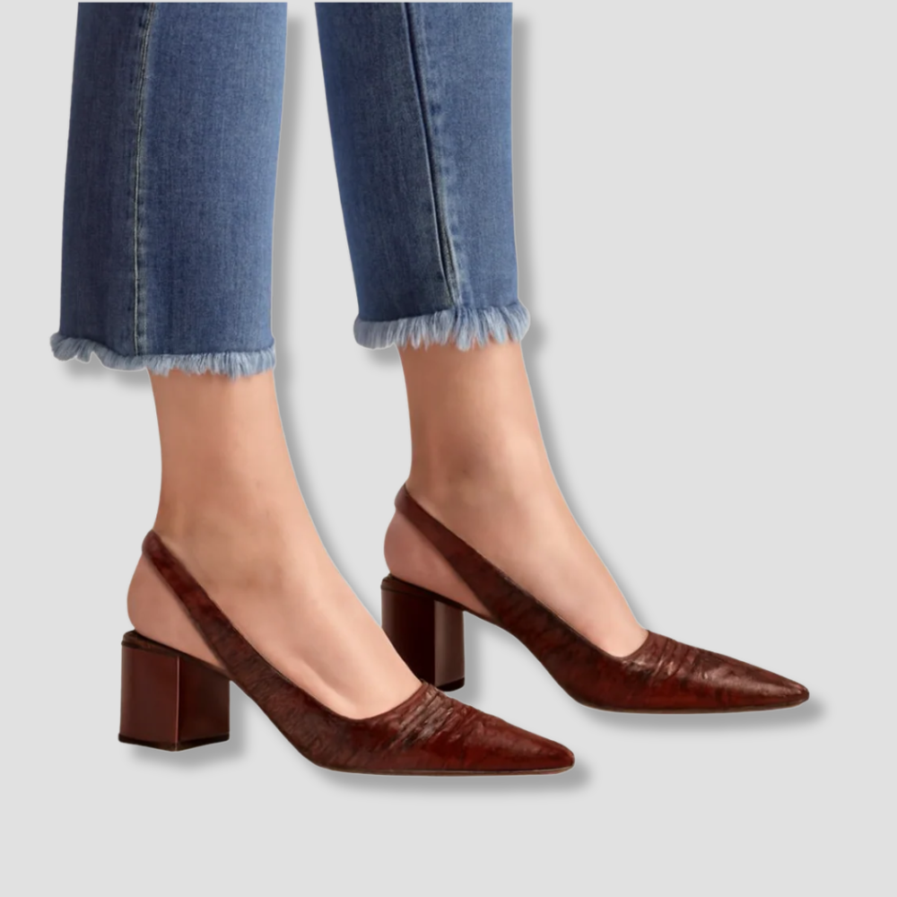 Badhie | Women’s Crocodile Pumps Slingback Heels