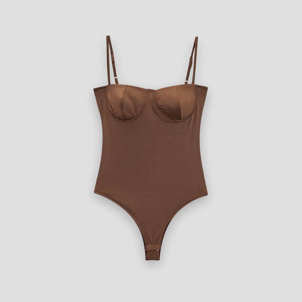 Badhie | Women’s Satin Tight Fitting Bodysuit