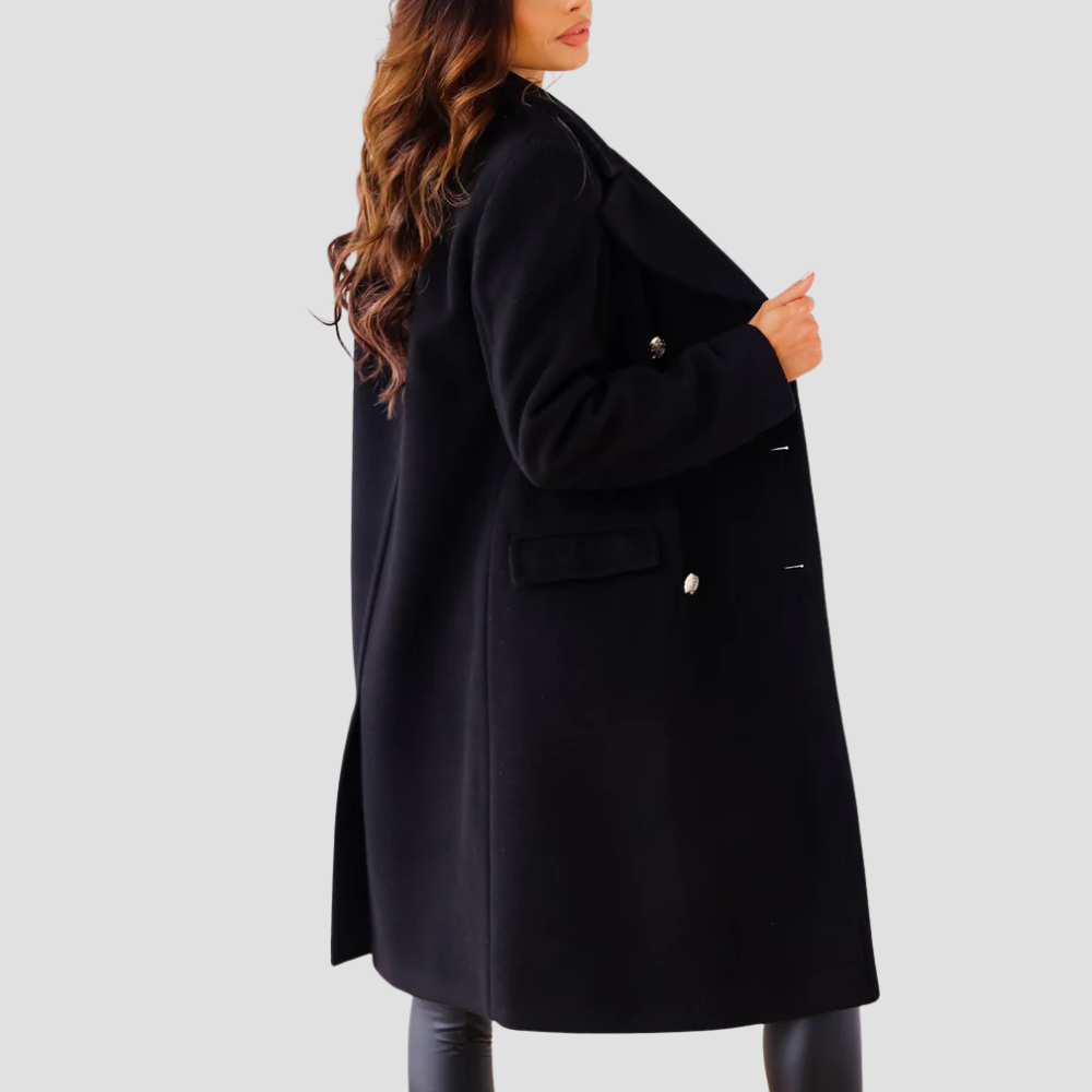 Badhie | Women’s Luxe Double-Breasted Wool-Blend Coat