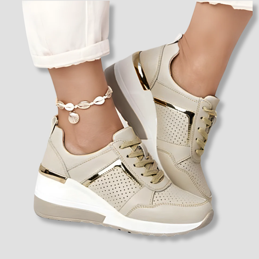 Badhie | Women’s Metallic Accent Wedge Orthopedic Sneakers