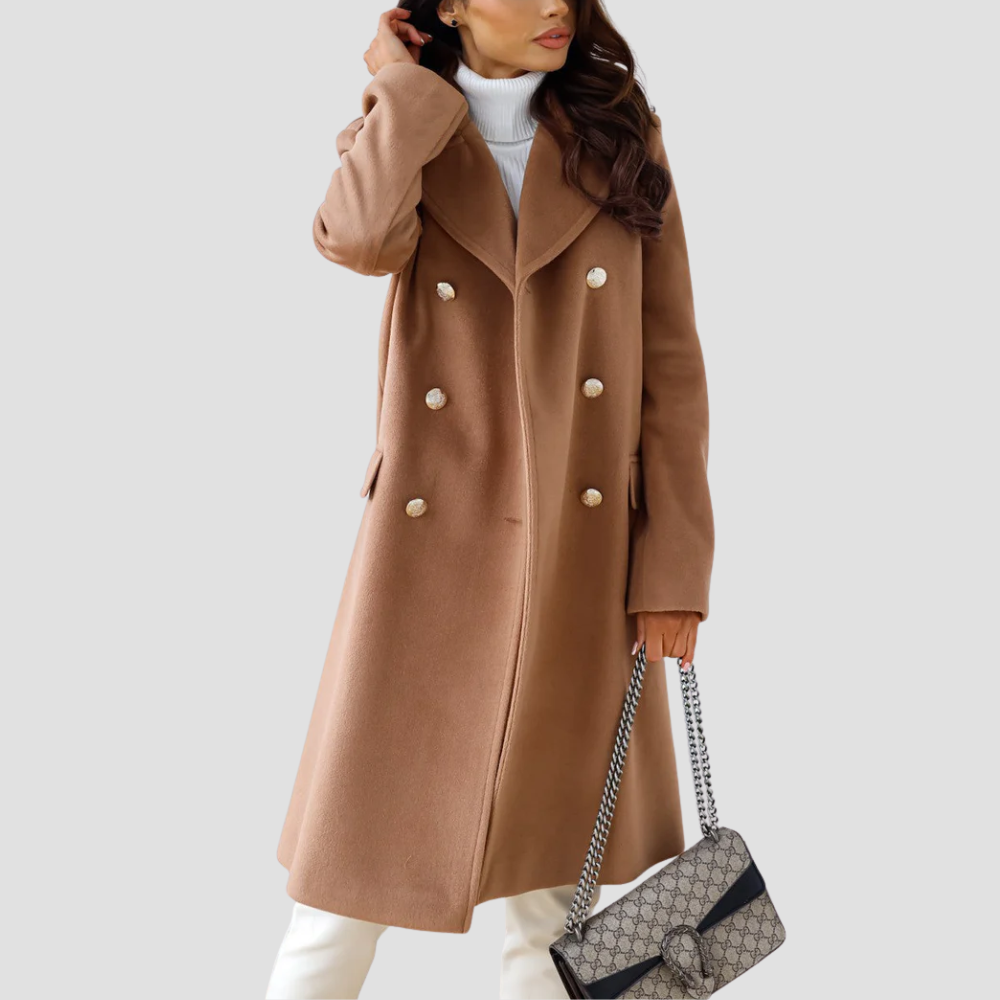 Badhie | Women’s Luxe Double-Breasted Wool-Blend Coat