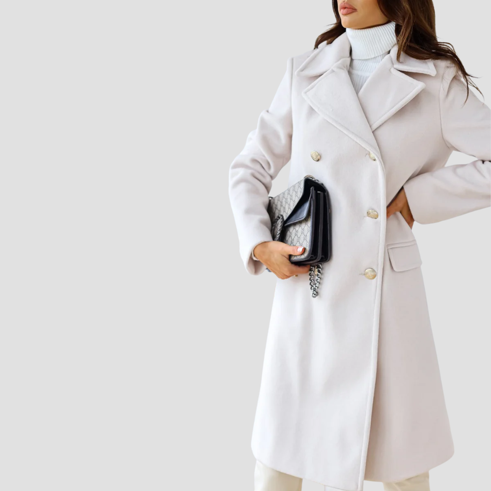 Badhie | Women’s Luxe Double-Breasted Wool-Blend Coat