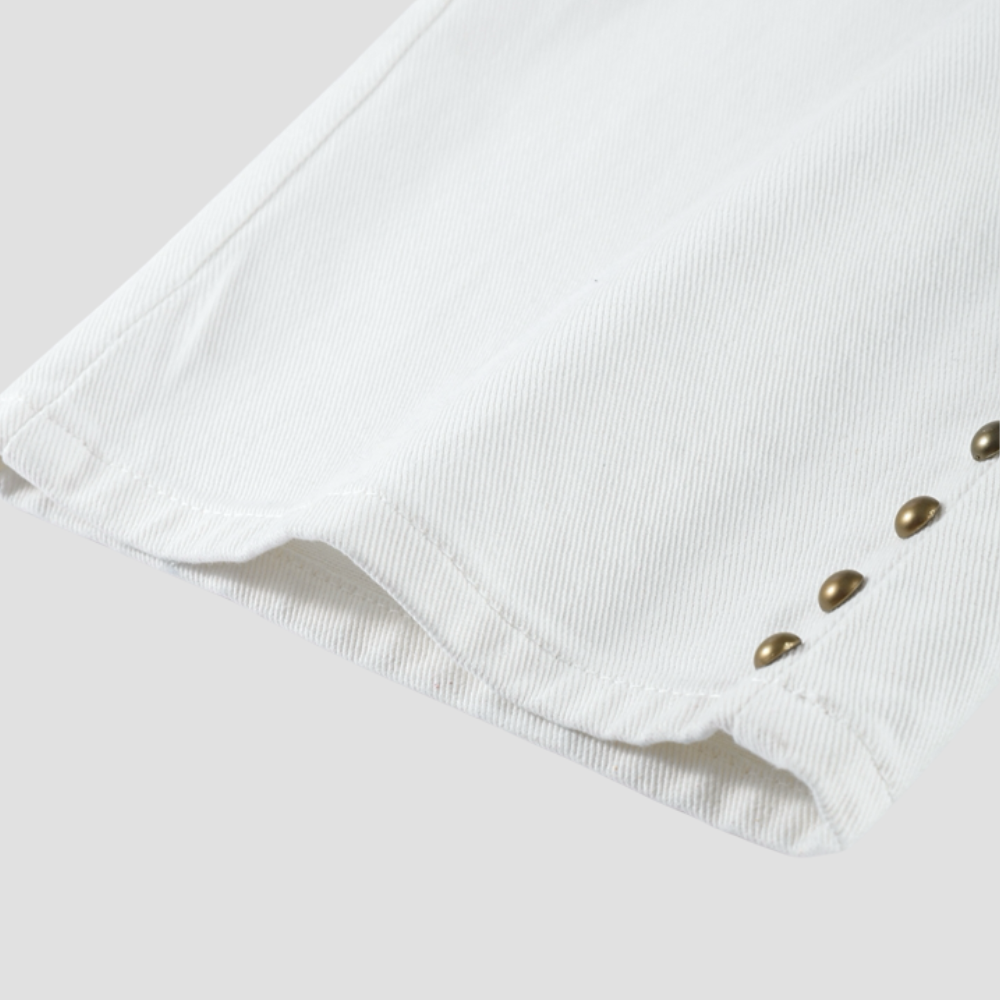 Badhie | Women's Pearl-Studded Denim Pants