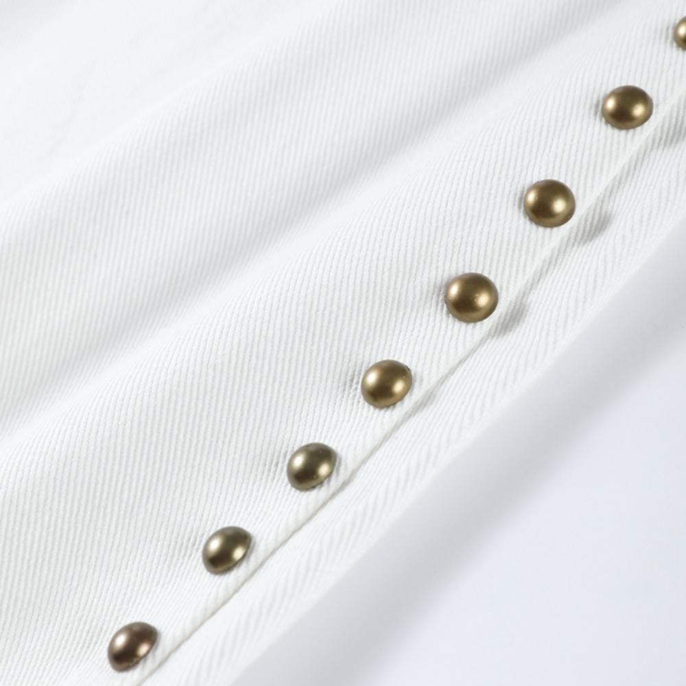 Badhie | Women's Pearl-Studded Denim Pants