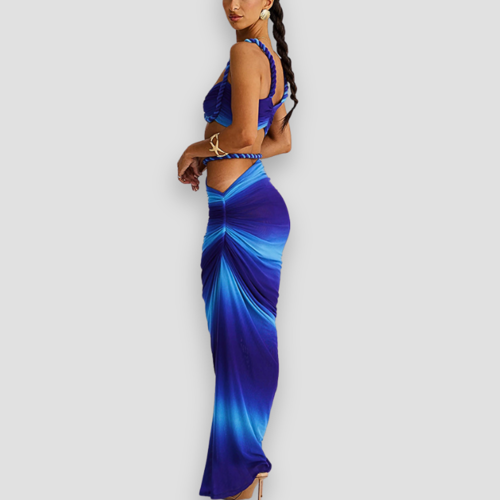 Badhie | Women's Braided Strap Two-Piece Maxi Set