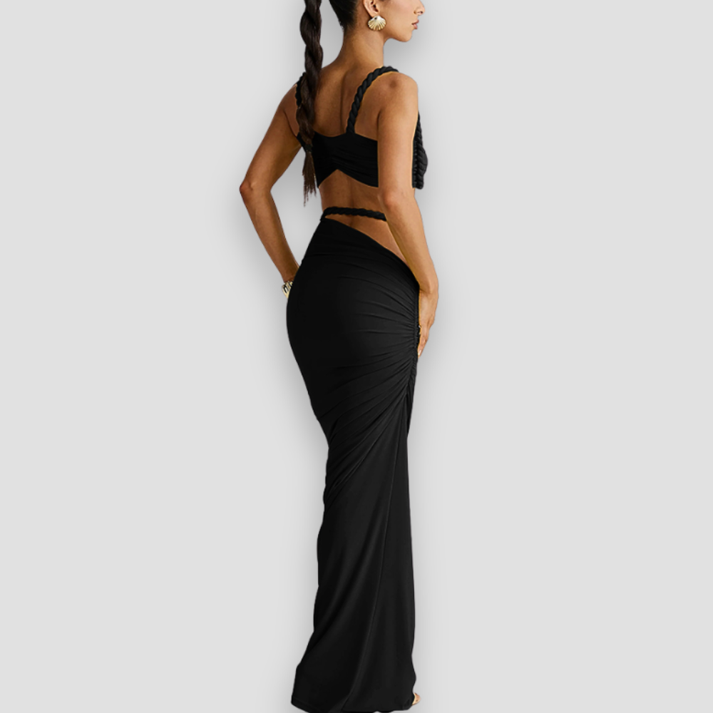 Badhie | Women's Braided Strap Two-Piece Maxi Set