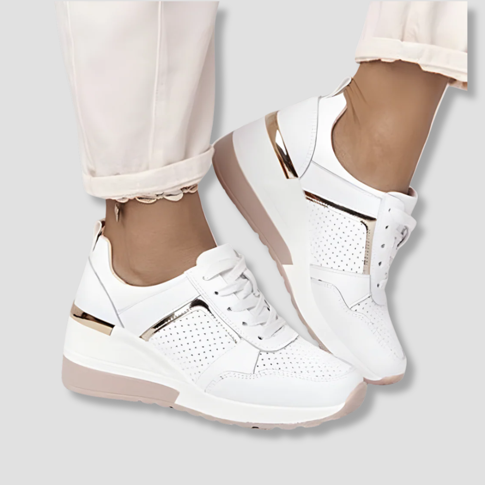 Badhie | Women’s Metallic Accent Wedge Orthopedic Sneakers