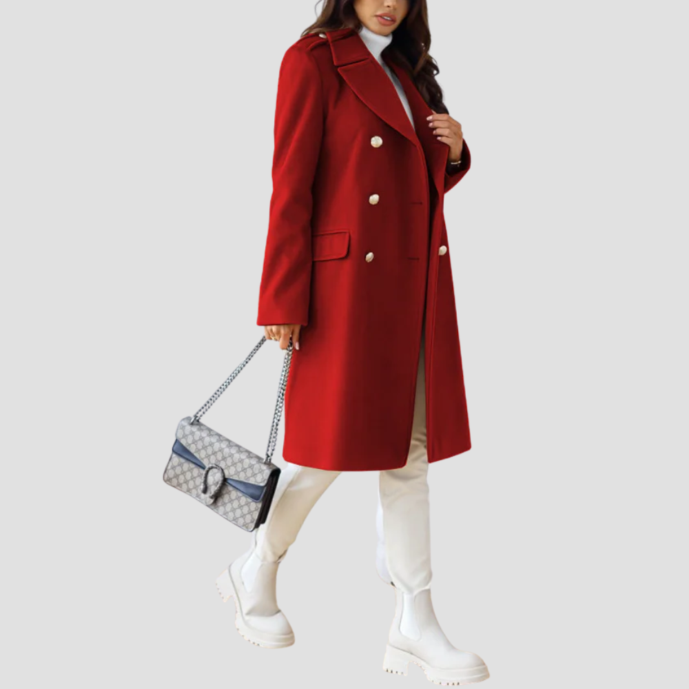 Badhie | Women’s Luxe Double-Breasted Wool-Blend Coat