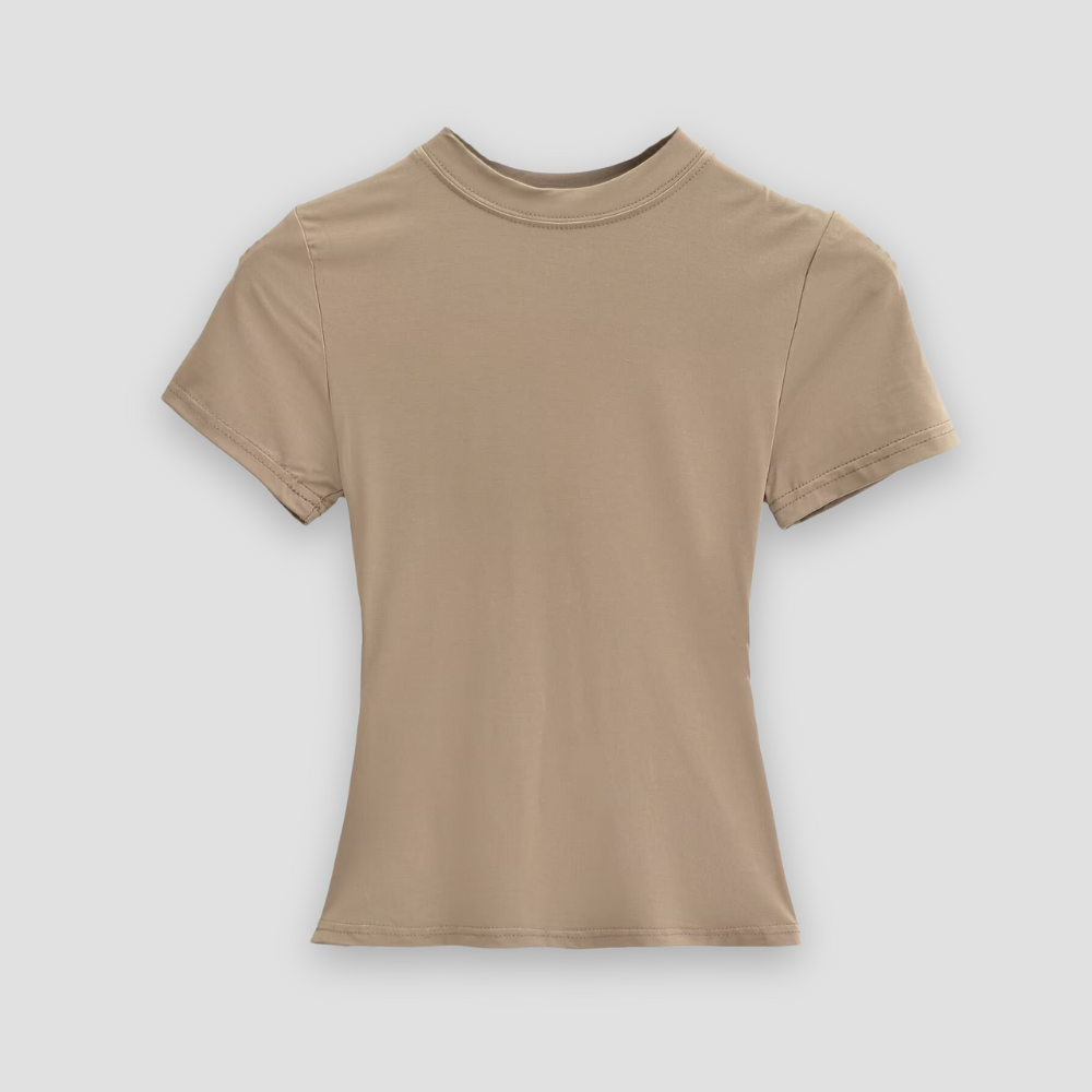 Badhie | Women's Soft Basic Essential Fitted Stretch T-Shirt