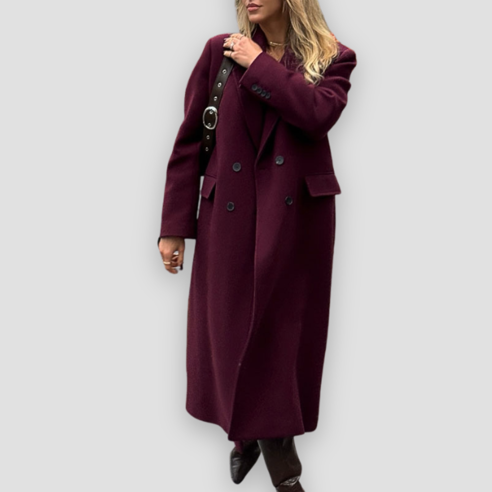 Badhie | Women’s Double-Breasted Wool Blend Coat