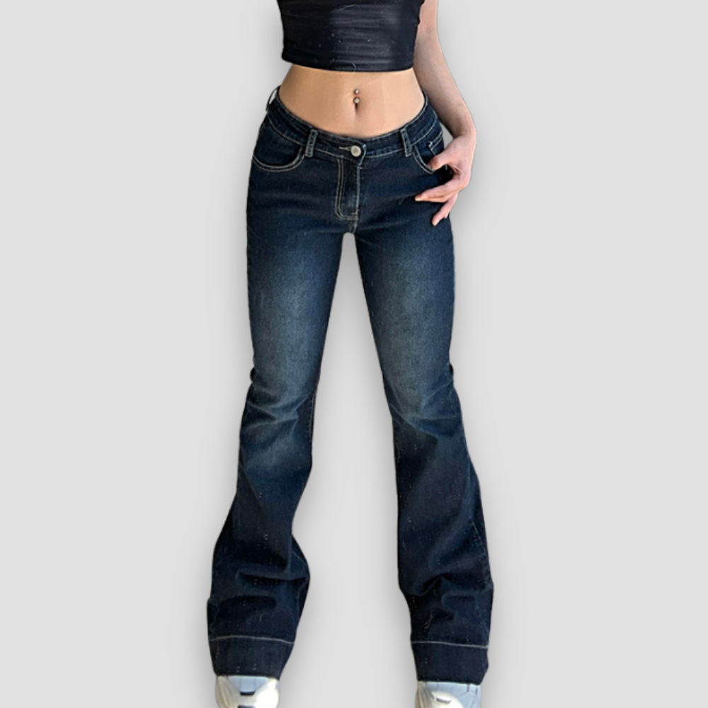 Badhie | Women's Vintage Low Rise Flared Jeans