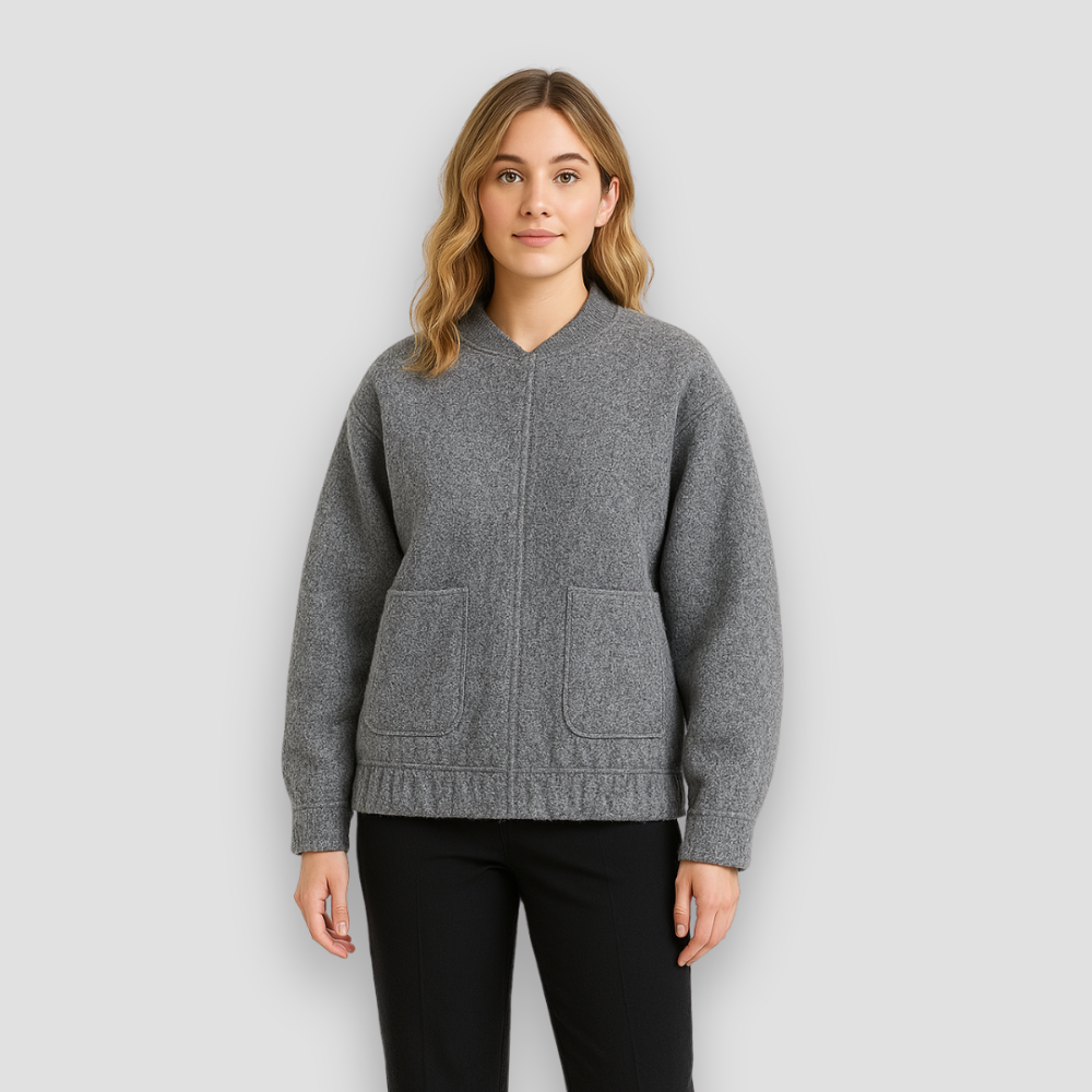 Badhie | Women's Oversized Pockets Long Sleeve Bomber Jacket