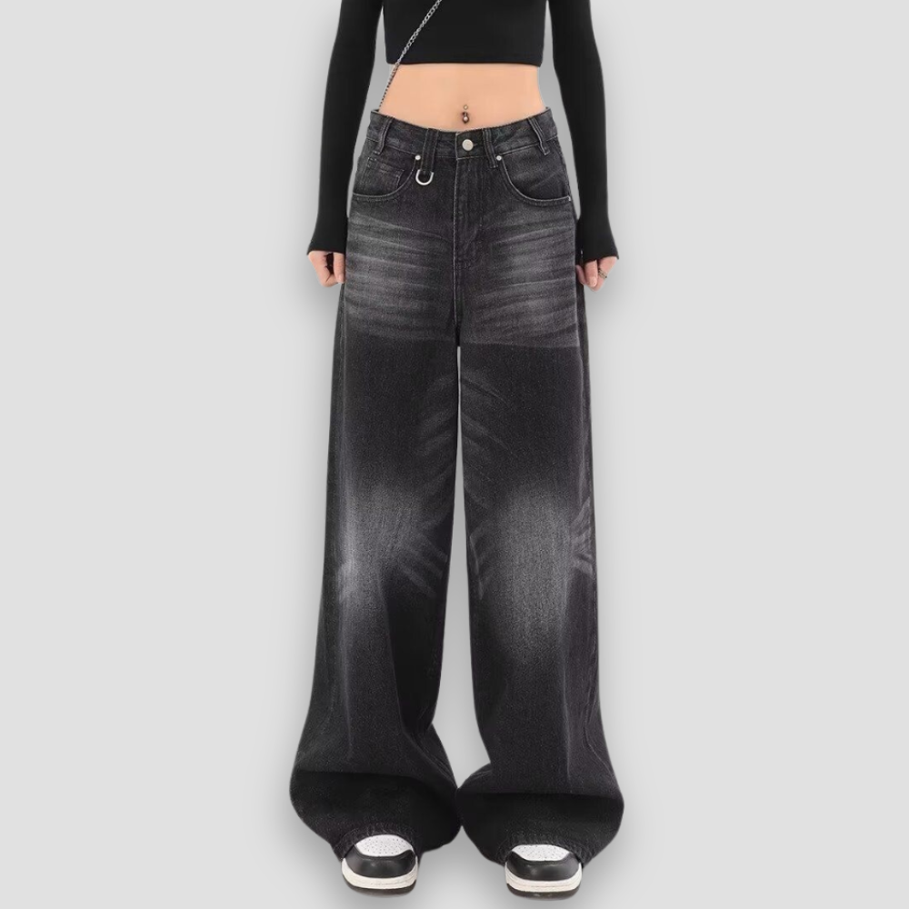 Badhie | Women's Straight Wide Leg Oversized Streetwear Jeans
