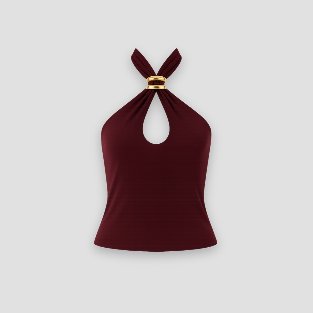 Badhie | Women's Halter Ring Accent Top