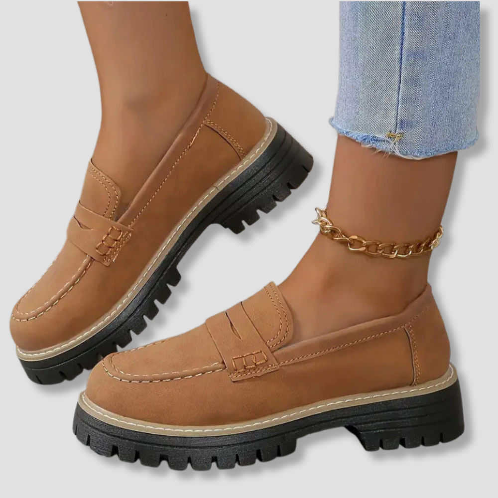 Badhie | Women’s Suede Chunky Sole Penny Loafers