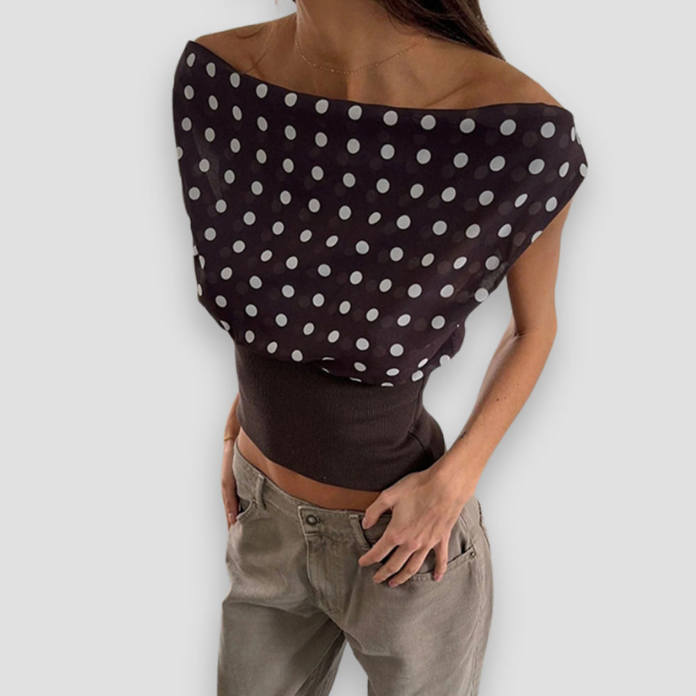 Badhie | Women's Polka Dot Cowl Corset Top