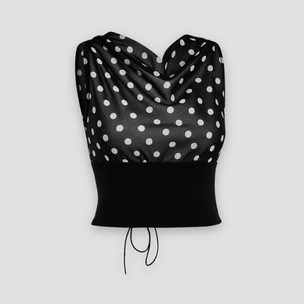 Badhie | Women's Polka Dot Cowl Corset Top