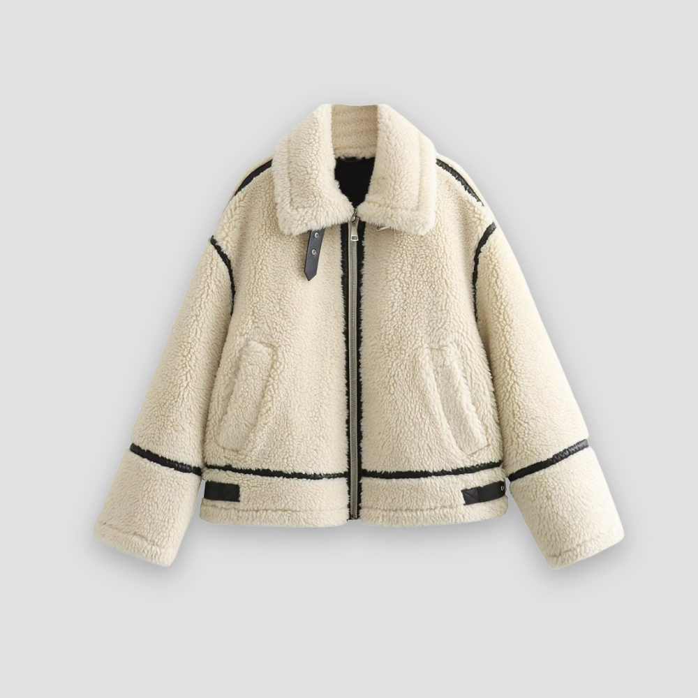 Badhie | Women’s Shearling Contrast Trim Jacket