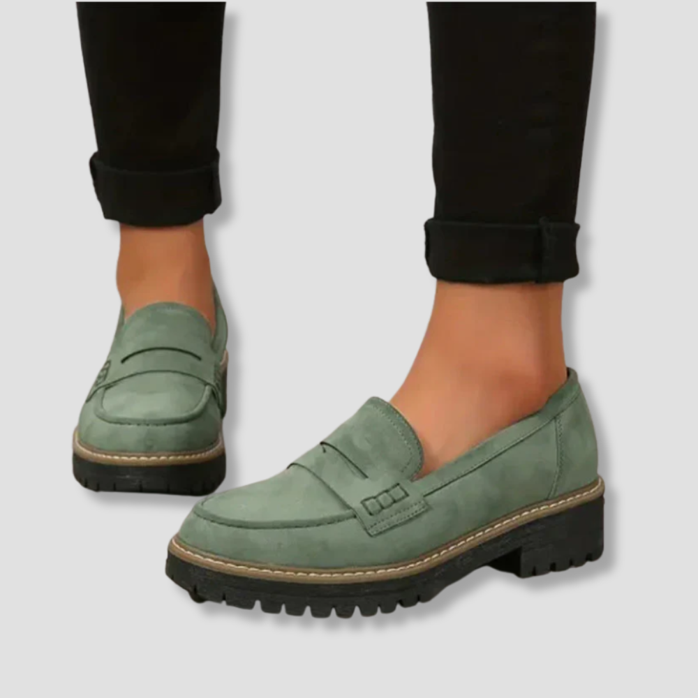 Badhie | Women’s Suede Chunky Sole Penny Loafers