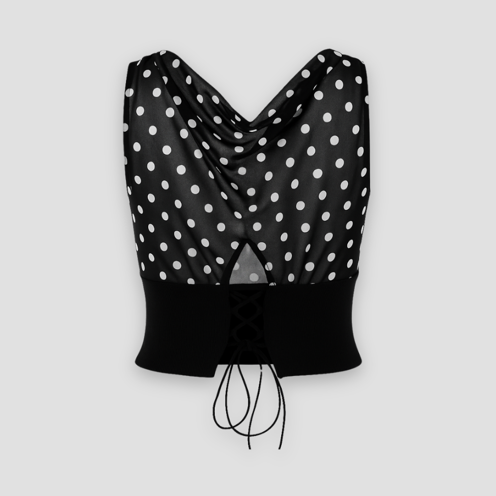 Badhie | Women's Polka Dot Cowl Corset Top