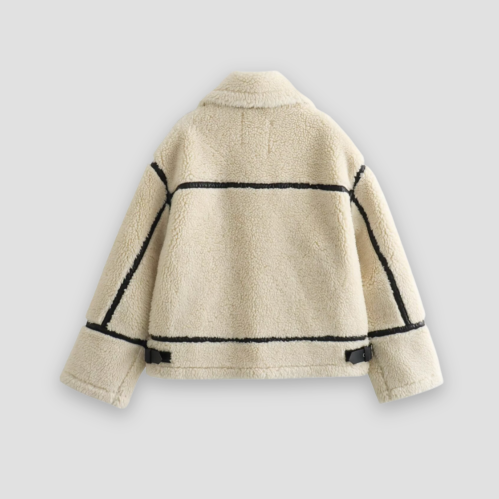 Badhie | Women’s Shearling Contrast Trim Jacket