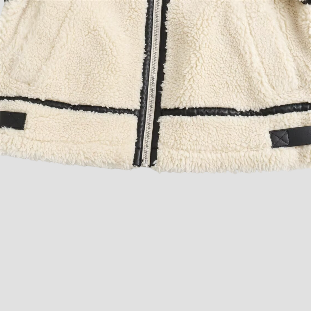 Badhie | Women’s Shearling Contrast Trim Jacket