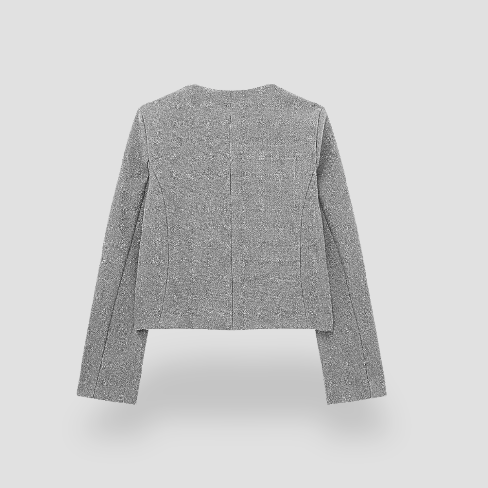 Badhie | Women’s Luxe Tweed Cropped Button Blazer Jacket