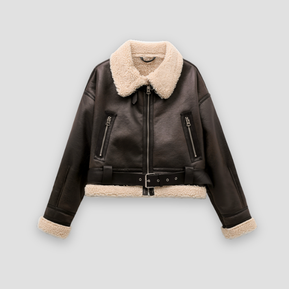 Badhie | Women’s Vintage Shearling-Lined Aviator Jacket