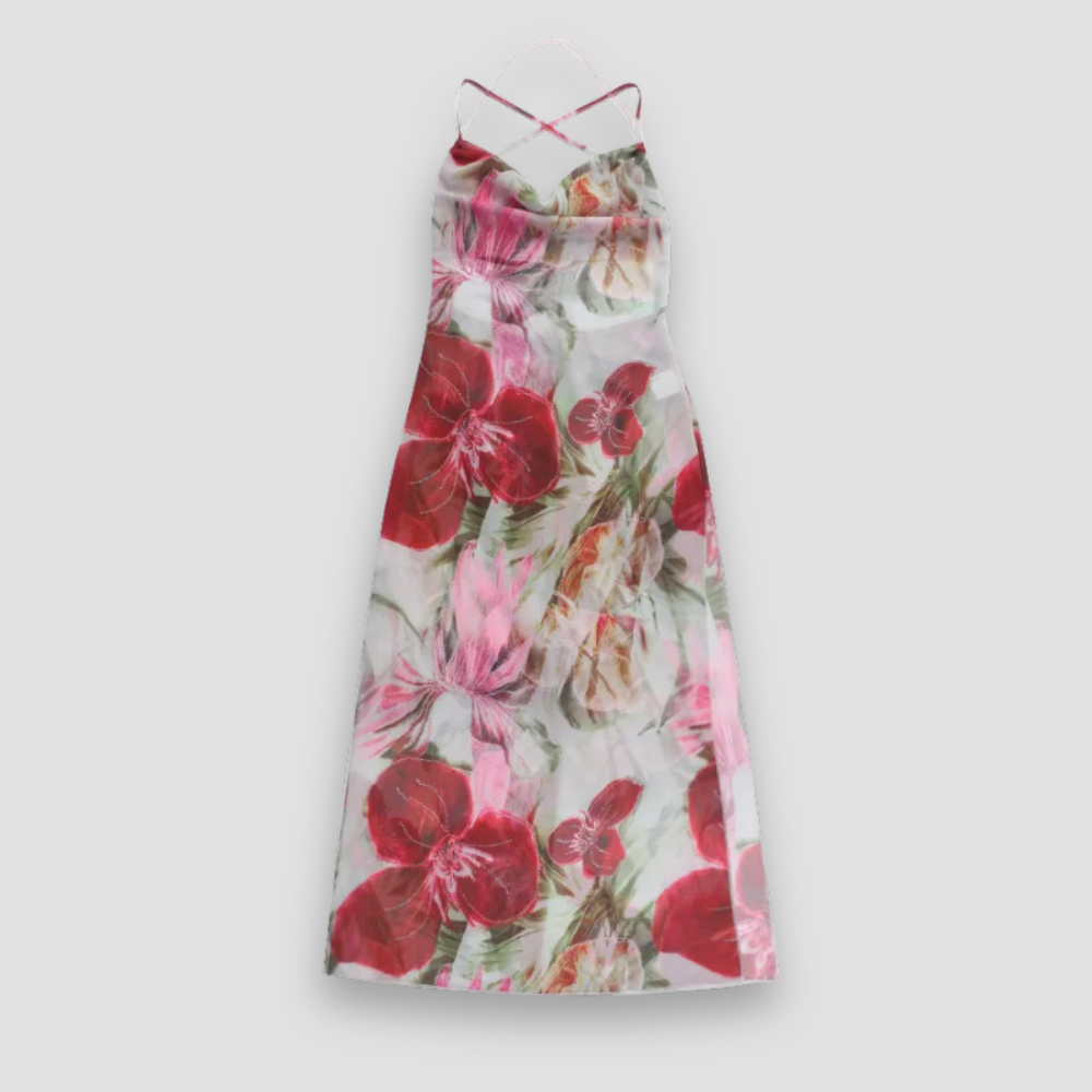 Badhie | Women's Sheer Floral Slip Maxi Dress