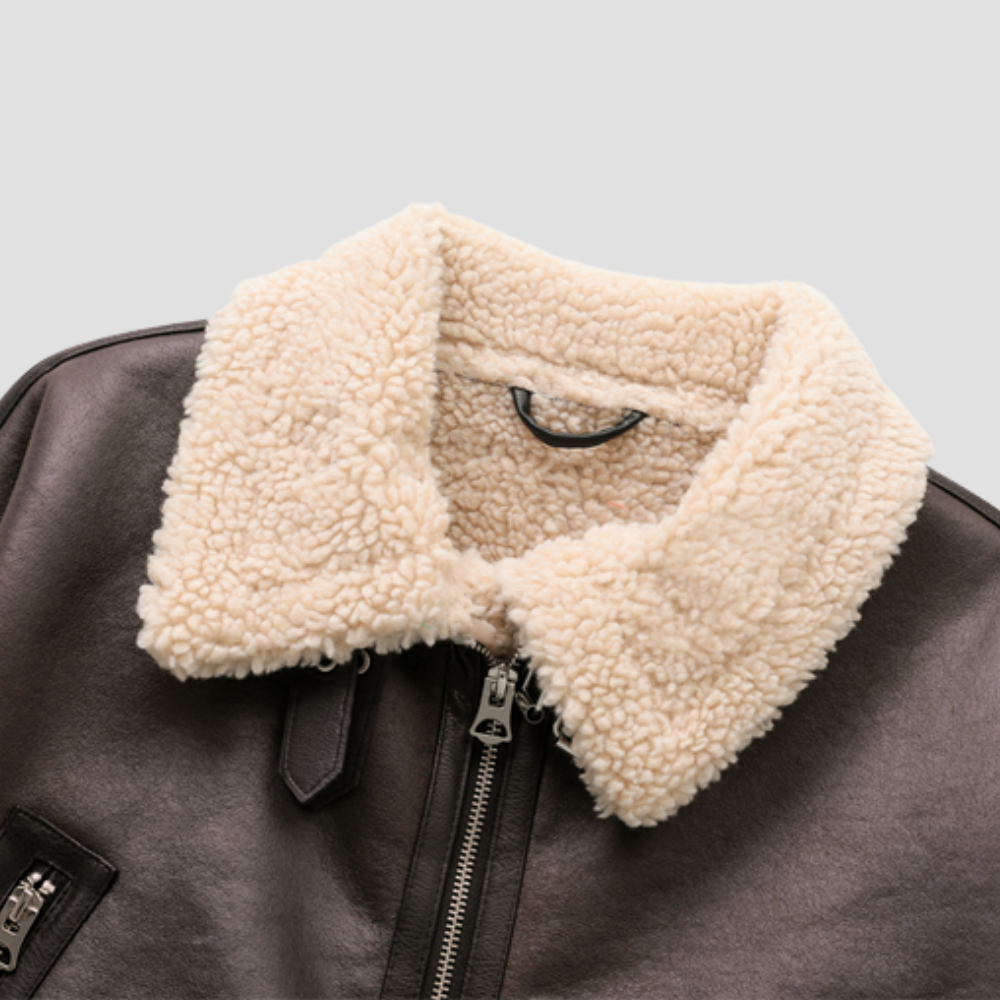 Badhie | Women’s Vintage Shearling-Lined Aviator Jacket