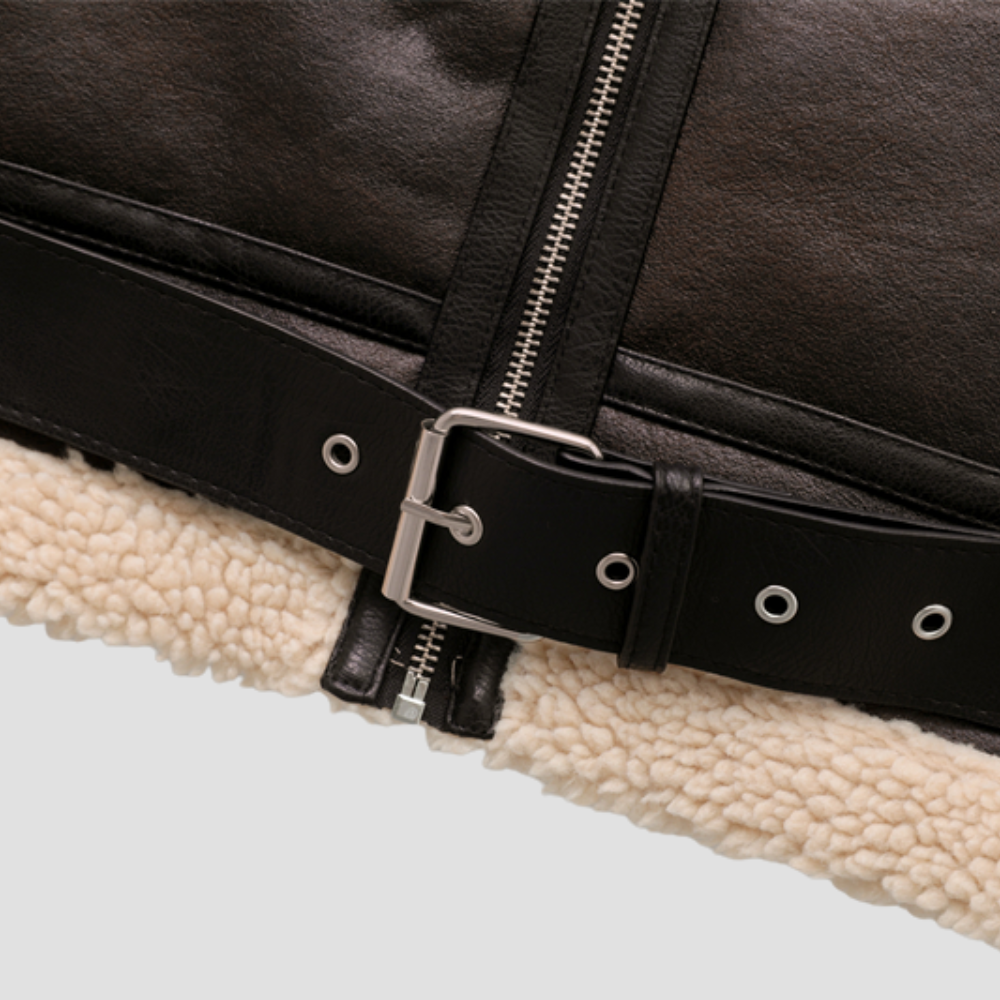 Badhie | Women’s Vintage Shearling-Lined Aviator Jacket