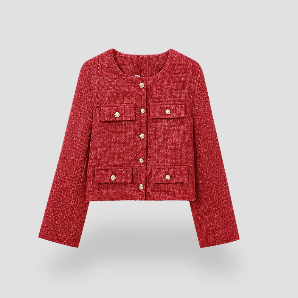 Badhie | Women’s Luxe Tweed Round Neck Cropped Jacket