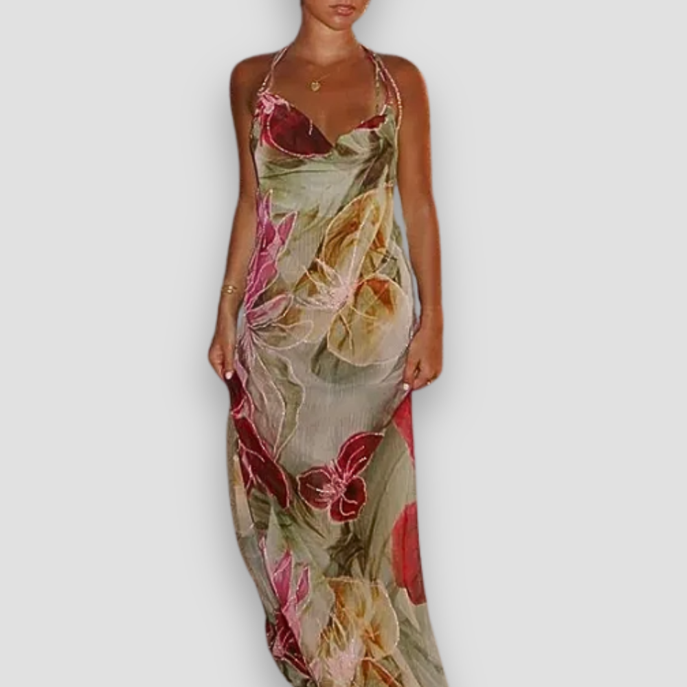 Badhie | Women's Sheer Floral Slip Maxi Dress