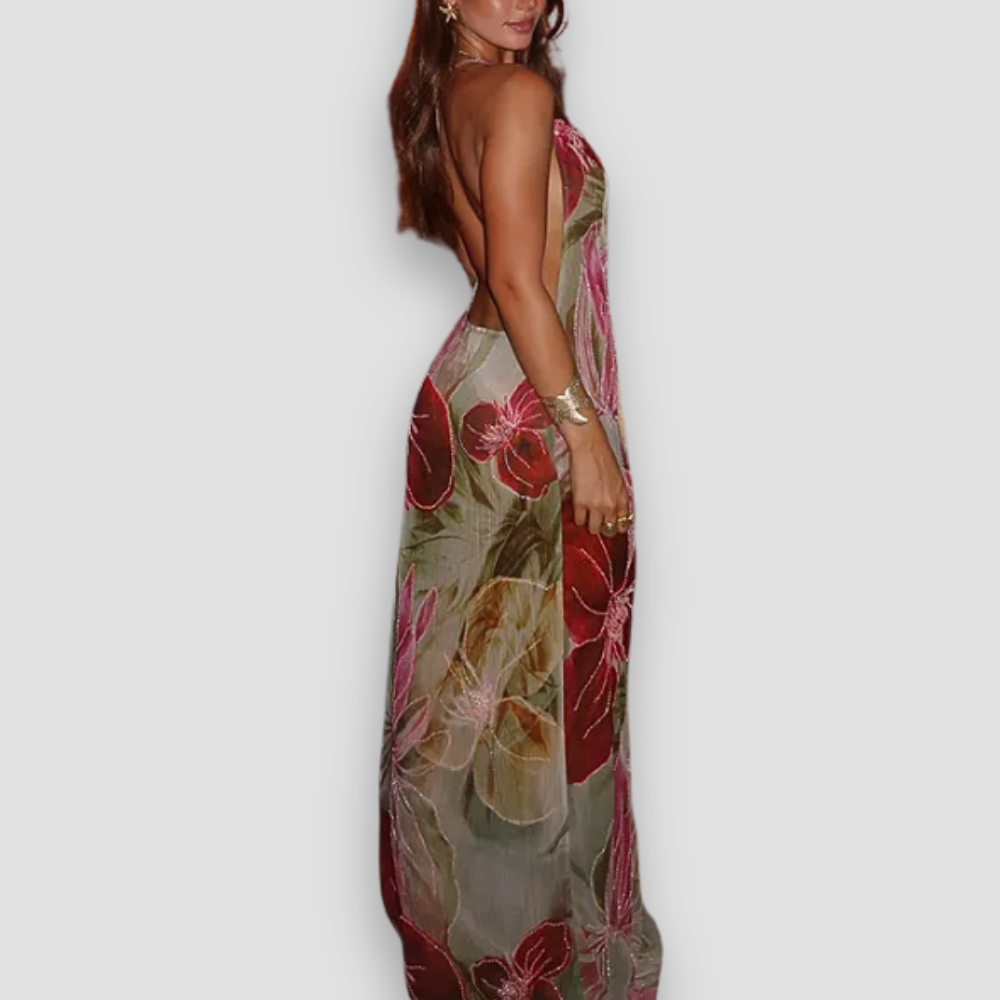 Badhie | Women's Sheer Floral Slip Maxi Dress