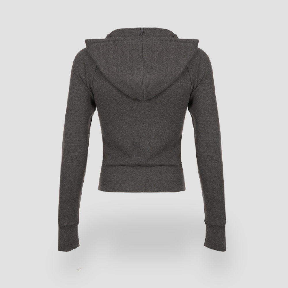 Badhie | Women’s Slim-Fit Zip-Up Hoodie Casual Streetwear Jacket with Pockets