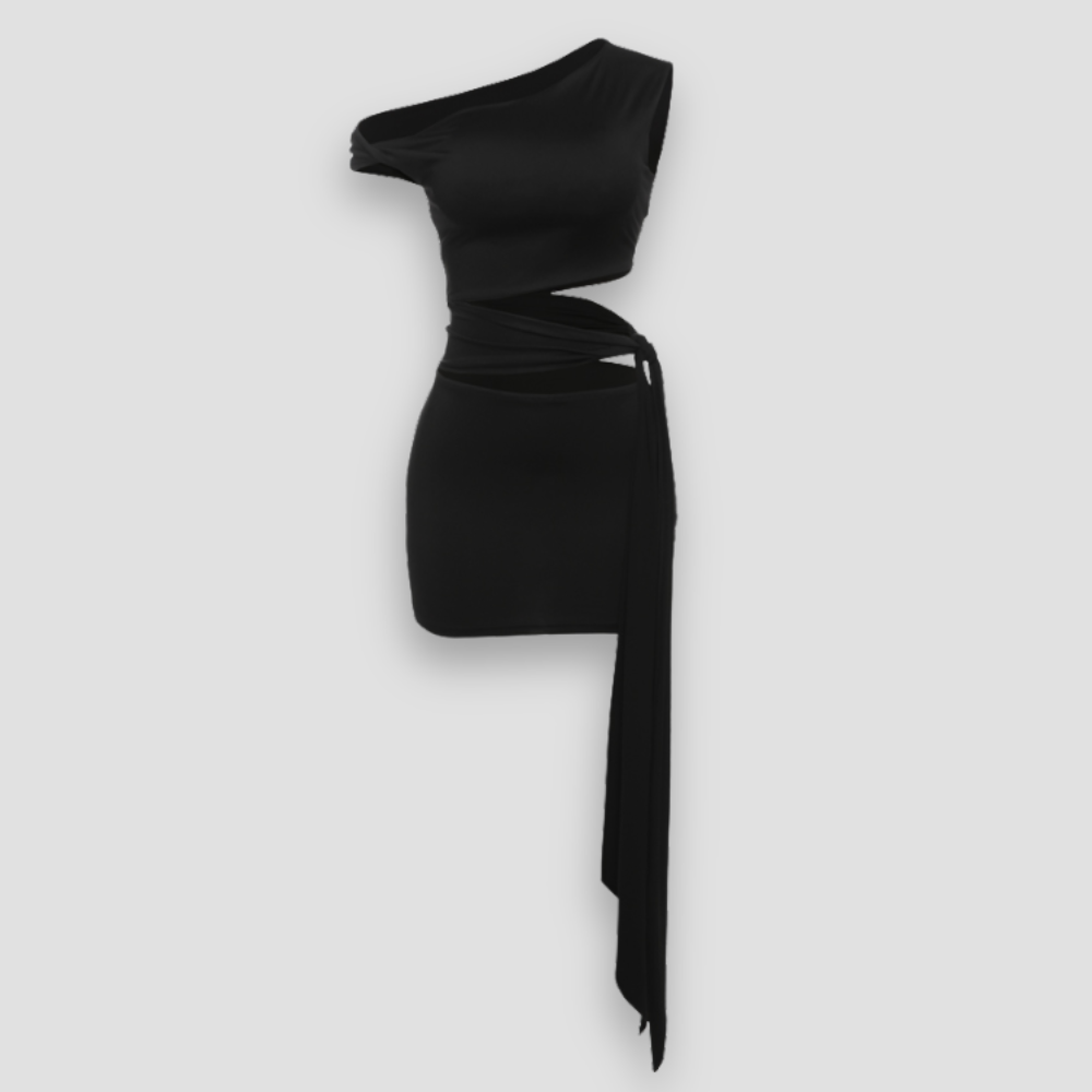 Badhie | Women's One-Shoulder Wrap Mini Dress