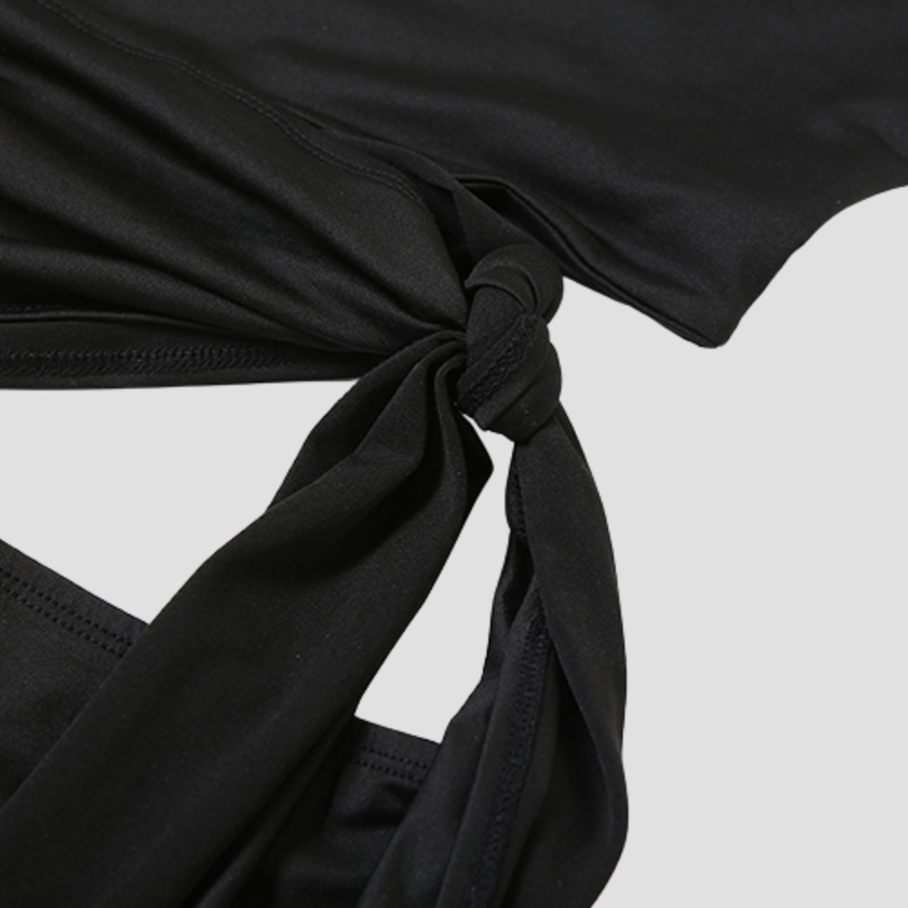 Badhie | Women's One-Shoulder Wrap Mini Dress