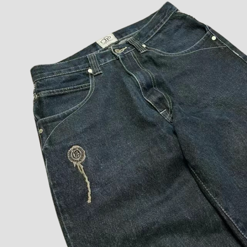 Badhie | Women’s Skull Graphic Denim Baggy Jeans
