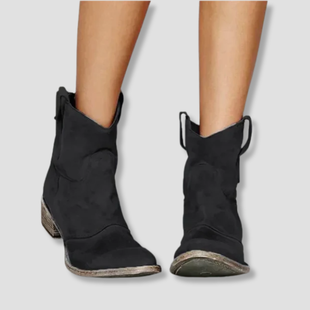 Badhie | Women’s Suede Western Ankle Boots